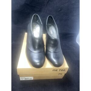Me Too Black Leather Ankle Boots Size 10 Womens New